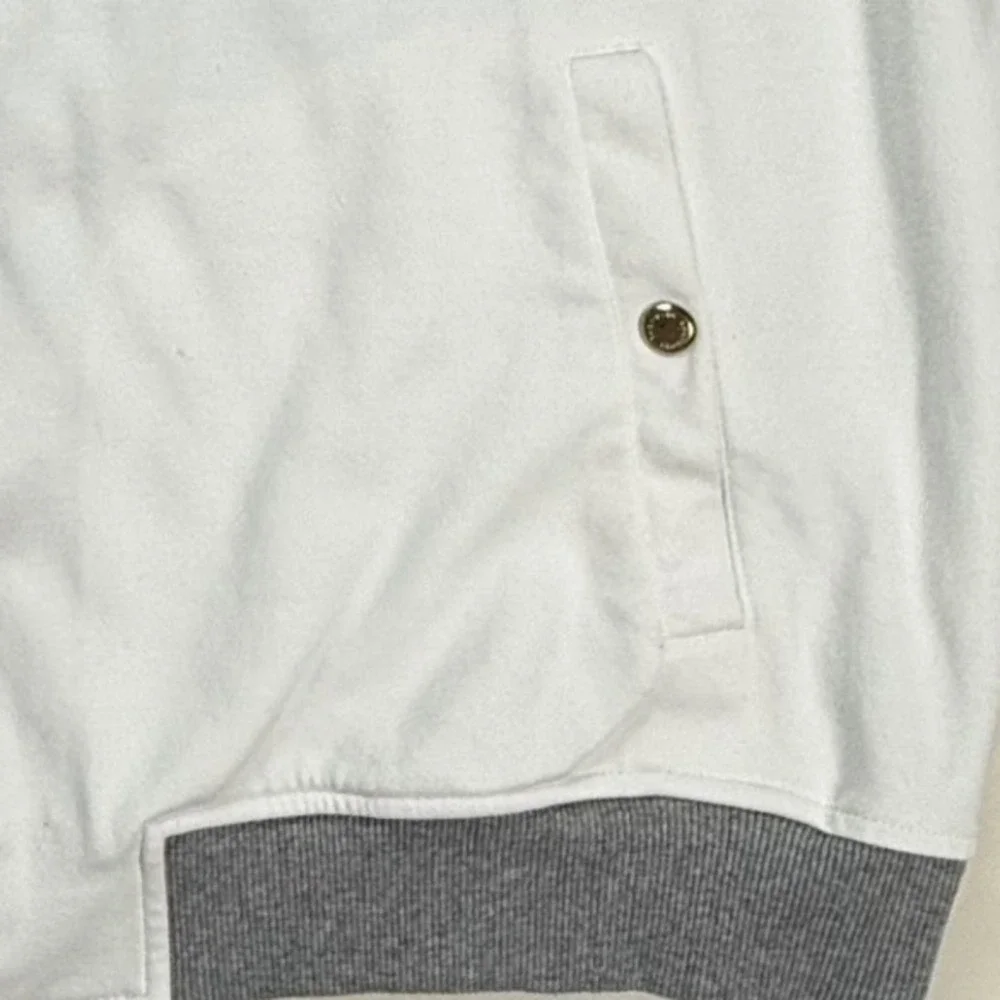 Sean John Mens 2XL Track Jacket Grey White Tan Colorblock Full Zip‎ Bomber Coat